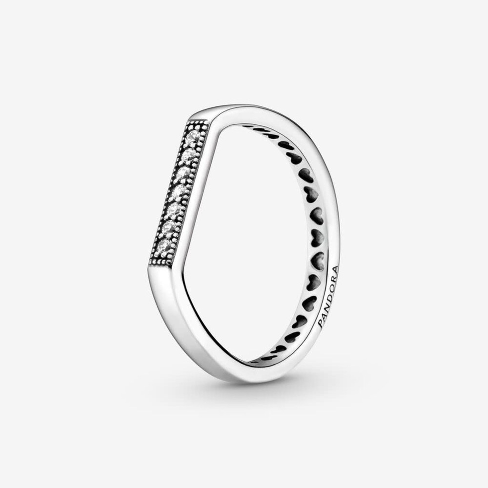 GENTLY WORN PANDORA SPARKLING BAR STACKING RING